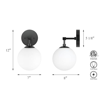 XiNBEi Vintage Wall Sconce with Globe Glass Shade
