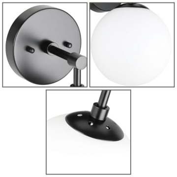 XiNBEi Vintage Wall Sconce with Globe Glass Shade