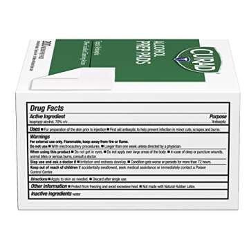 Curad Alcohol Disinfectant Prep Pads - 200 Count