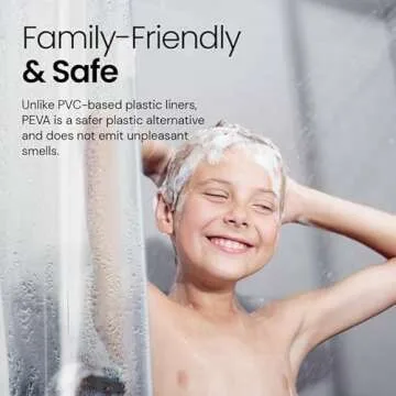LiBa Waterproof Shower Curtain 72x72 Eco-Friendly Design