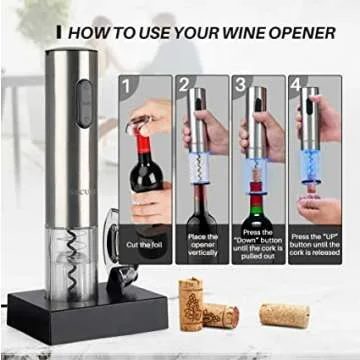 Secura Electric Wine Opener for Easy Cork Removal