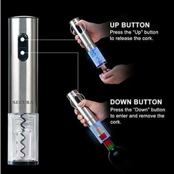 Secura Electric Wine Opener for Easy Cork Removal