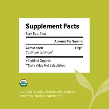 Banyan Botanicals Cumin Whole - Certified Organic, 1/2 lb - Cuminum cyminum - Common cooking spice that promotes healthy digestion