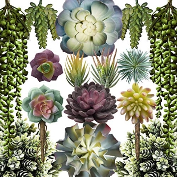 Realistic 15-Pack Caqpo Artificial Succulents for Home Decor