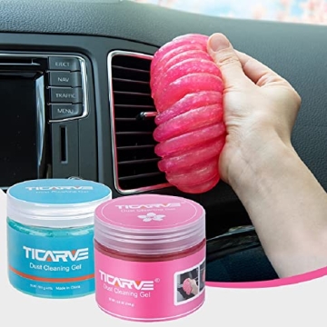 TICARVE 2Pack Cleaning Gel Car Putty Slime for Detailing Putty Detail Tools Car Interior Cleaner Aut...