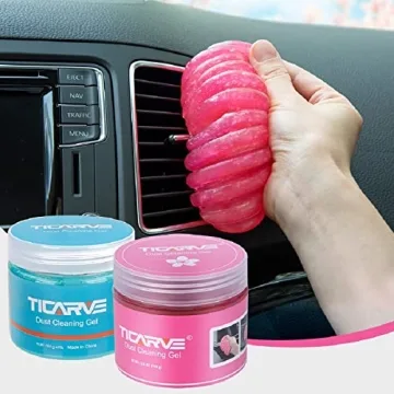 TICARVE 2Pack Cleaning Gel Car Putty Slime for Detailing Putty Detail Tools Car Interior Cleaner Aut...
