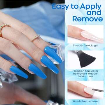 modelones Gel Nail Polish Set- 6 Summer Colors Blue Gel Polish Kit Mint Green Pastel Nail Polish Gel Soak Off Bright Blue Glitter Gel Nail Kit for Starters DIY Nail Art Salon Manicure Gifts for Women