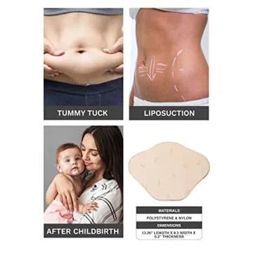M&D Ab Lipo Foam Abdominal Board Post Surgery for Liposuction | Lipo 360 Foams board | Tabla Abdominal para Recovery Tummy Tuck