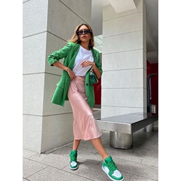 Zeagoo Elegant Satin Midi Skirt for Summer Events