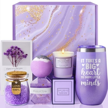 Unique Lavender Spa Basket for Teacher Appreciation & Holiday Gifts