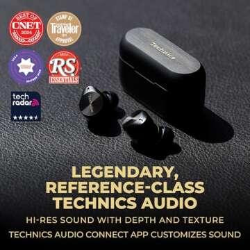 Technics Premium Hi-Fi True Wireless Bluetooth Earbuds with Advanced Noise Cancelling, 3 Device Mult...