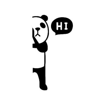 IMPRINTED DESIGNS WALL DECALS Panda Bear Decal - 1.8 x 3.3in Motivational Sticker - Vinyl Wall Art - Black (Waterproof, Removable, Premium Industrial Grade)