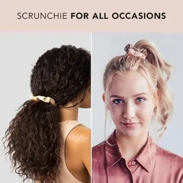 Kitsch Metallic Blush/Mauve 5 Count Scrunchies for Women