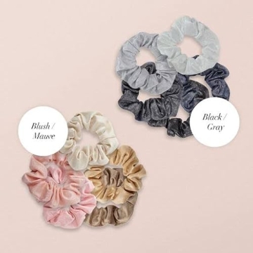 Kitsch Metallic Blush/Mauve 5 Count Scrunchies for Women