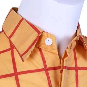 Woody Shirt Men's Plaid Button Down Long Sleeve Work Casual Shirt L Yellow