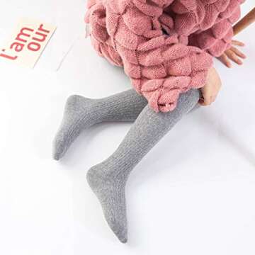 EPEIUS Little Girl Tights Thick Cable Knit Leggings Kids Girl Warm Cotton Pantyhose Toddler Stocking...