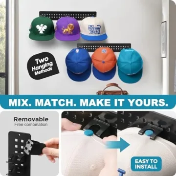 Hat Organizer for Baseball Caps - 2 Pack Detachable Racks