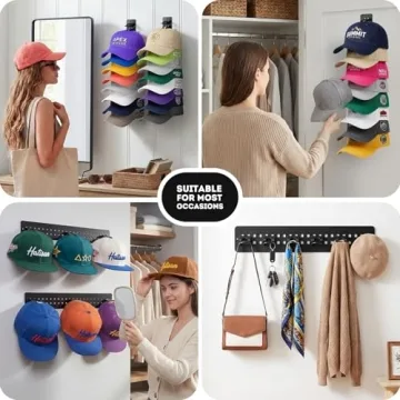 Hat Organizer for Baseball Caps - 2 Pack Detachable Racks