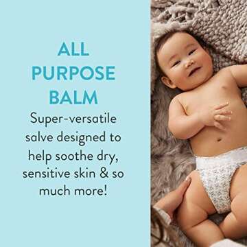 The Honest Company Organic All Purpose Balm | Gentle for Baby | Soothes + Moisturizes | Plant-Based + Hypoallergenic | 3.4 oz