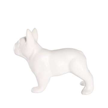 Nayothecorgi French Bulldog Statue - Matte White Standing Ceramic Dog Statue - Decorative Dog Sculpture for Garden or Home Décor - French Bulldog Dog Outdoor Statue - (9.5” x 4” x 7.75”)