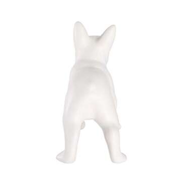 Nayothecorgi French Bulldog Statue - Matte White Standing Ceramic Dog Statue - Decorative Dog Sculpture for Garden or Home Décor - French Bulldog Dog Outdoor Statue - (9.5” x 4” x 7.75”)