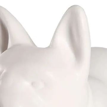 Nayothecorgi French Bulldog Statue - Matte White Standing Ceramic Dog Statue - Decorative Dog Sculpture for Garden or Home Décor - French Bulldog Dog Outdoor Statue - (9.5” x 4” x 7.75”)