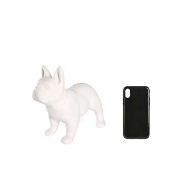 Nayothecorgi French Bulldog Statue - Matte White Standing Ceramic Dog Statue - Decorative Dog Sculpture for Garden or Home Décor - French Bulldog Dog Outdoor Statue - (9.5” x 4” x 7.75”)