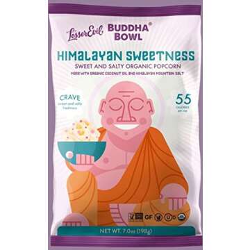 Lesser Evil, Buddha Bowl, Organic Popcorn, Himalayan, 7-Ounce Bag (Pack of 3) (Choose Flavor Below) ...
