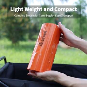 INFOOD Portable Camping Stove, Folding Camp Stove, Butane Gas Stove with Carrying Bag for Indoor Out...