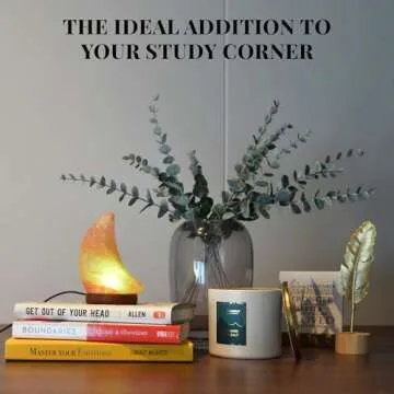 POHS USB Himalayan Mini Moon Salt Lamp, 7 Color Changing LED Bulb, Hand Crafted Crystal Rock Salt Night Light for Home Decor, Desk, and Gift | Premium Quality Wood Base and USB Cable