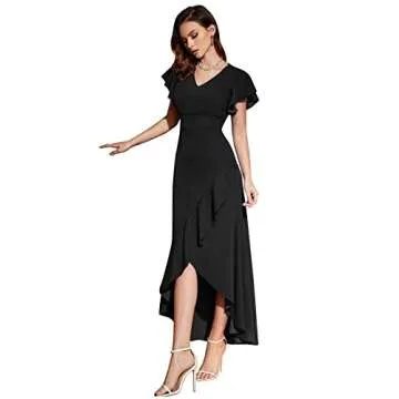 Elegant Ruffled Sleeves Formal Dress for Women