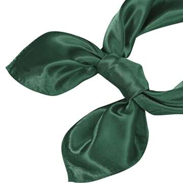 American Trends Women Silk Feeling Scarf Satin Head Scarves Vintage Square Satin Scarf Wrap Neck Scarf Lightweight Silk Like Bandana Army Green