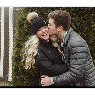 FURTALK Women's Winter Knitted Beanie Hat with Faux Fur Pom