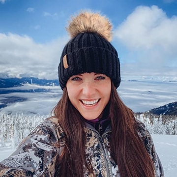 FURTALK Women's Winter Knitted Beanie Hat with Faux Fur Pom