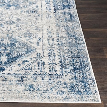 Livabliss Vintage Oriental Area Rug - Blue/White 5'3" x 7'3"