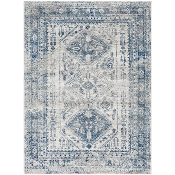 Livabliss Vintage Oriental Area Rug - Blue/White 5'3" x 7'3"