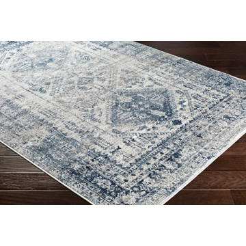 Livabliss Vintage Oriental Area Rug - Blue/White 5'3" x 7'3"