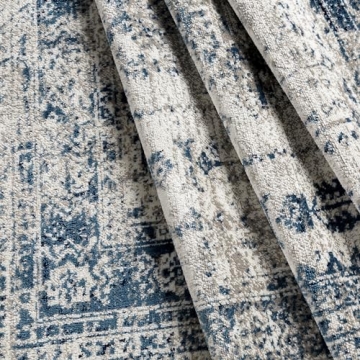Livabliss Vintage Oriental Area Rug - Blue/White 5'3" x 7'3"