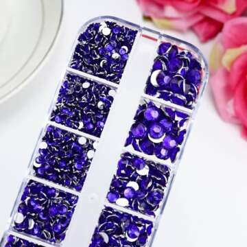 Towenm B7000 Clear Glue with 4000PCS Purple Violet Rhinestones for Crafts Clothing Fabric Shoes, Glu...