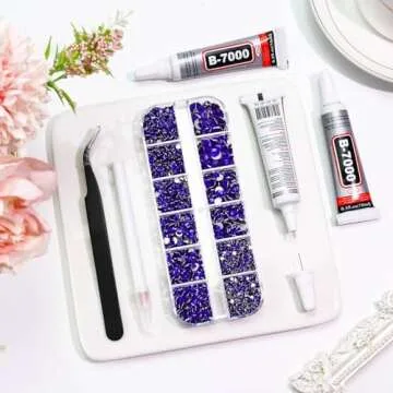 Towenm Clear Glue with 4000 Rhinestones for Crafts