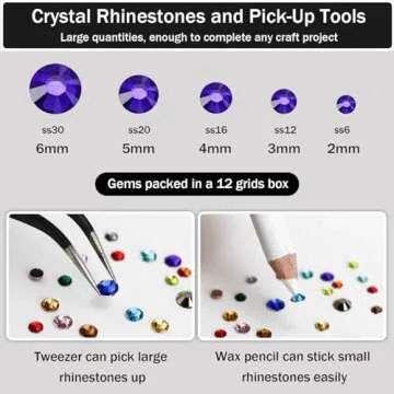 Towenm Clear Glue with 4000 Rhinestones for Crafts