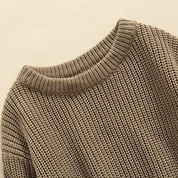 Karwuiio Toddler Baby Girl Boy Knit Sweater Round Neck Long Sleeve Pullover Sweatshirt Fall Winter Clothes (A-Grey, 12-18 Months)