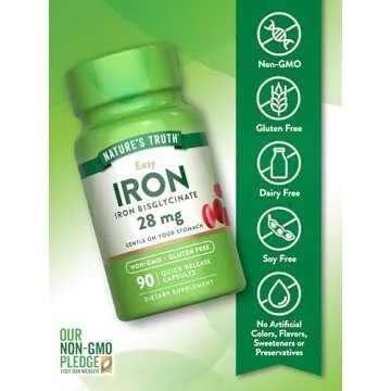 Nature's Truth Easy Iron Supplement 28 mg - Non-GMO