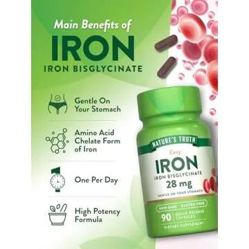 Nature's Truth Easy Iron Supplement 28 mg - Non-GMO