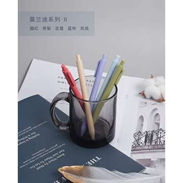 Lanxivi Kaco Soft Touch Retractable Gel Ink Pens, Morandi II Colored Ink Refills 0.5mm Extra Fine Point 5-Pack