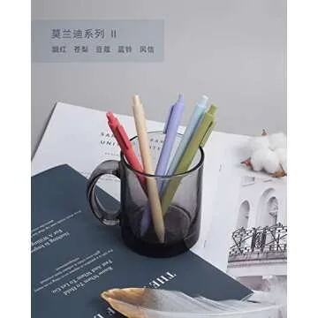 Lanxivi Kaco Soft Touch Retractable Gel Ink Pens, Morandi II Colored Ink Refills 0.5mm Extra Fine Point 5-Pack