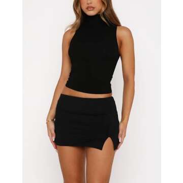 EG CHRIS G Women's Fitted Bodycon Mini Skirt - Black
