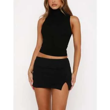 EG CHRIS G Women's Fitted Bodycon Mini Skirt - Black