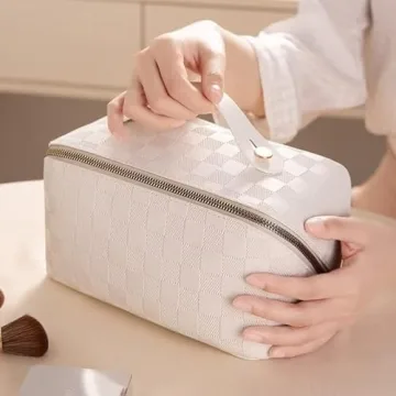 Fogude PU Leather Large Capacity Travel Cosmetic Bag