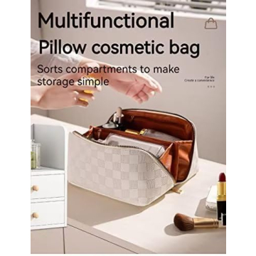 Fogude PU Leather Large Capacity Travel Cosmetic Bag